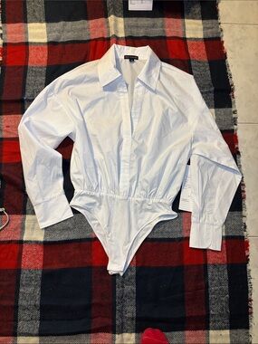 White Womens One-Piece Shirt Bodysuit